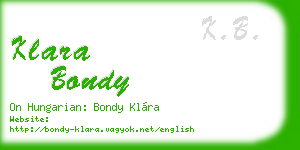 klara bondy business card